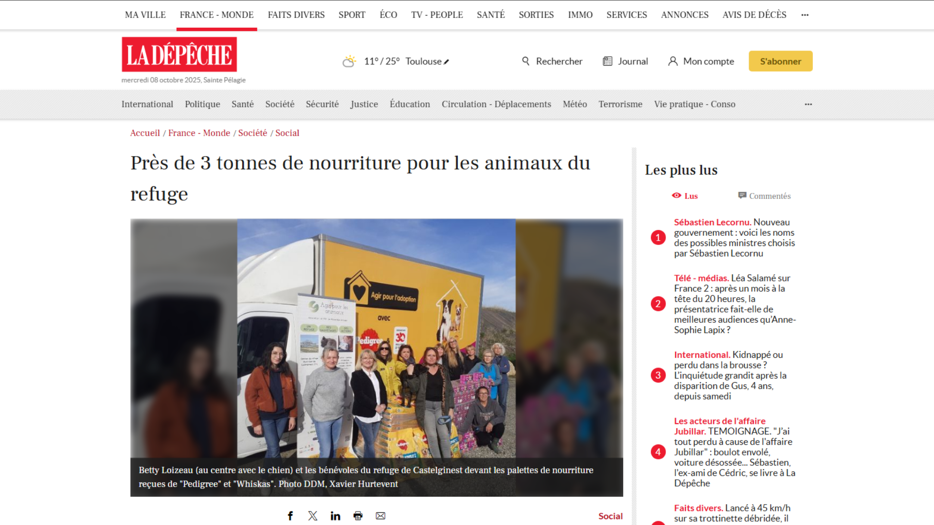 PEDIGREE & 30 MILLIONS D'AMIS NOUS OFFRENT PRÈS DE 3 TONNES DE NOURRITURE