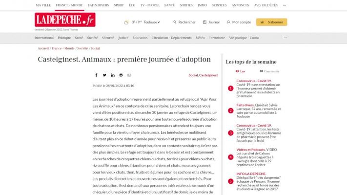 article la dépêche 28.01.22